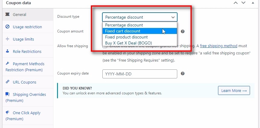 添加 WooCommerce 折扣类型