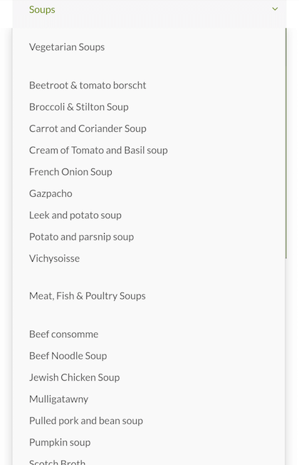 Android 手机上的 UberMenu Soups 子菜单