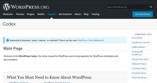 WordPress 法典