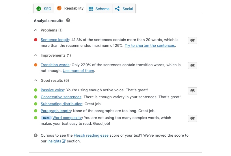 Yoast SEO 可读性