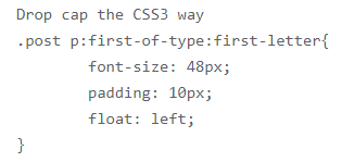 使用 CSS3 为 WordPress 帖子添加首字下沉