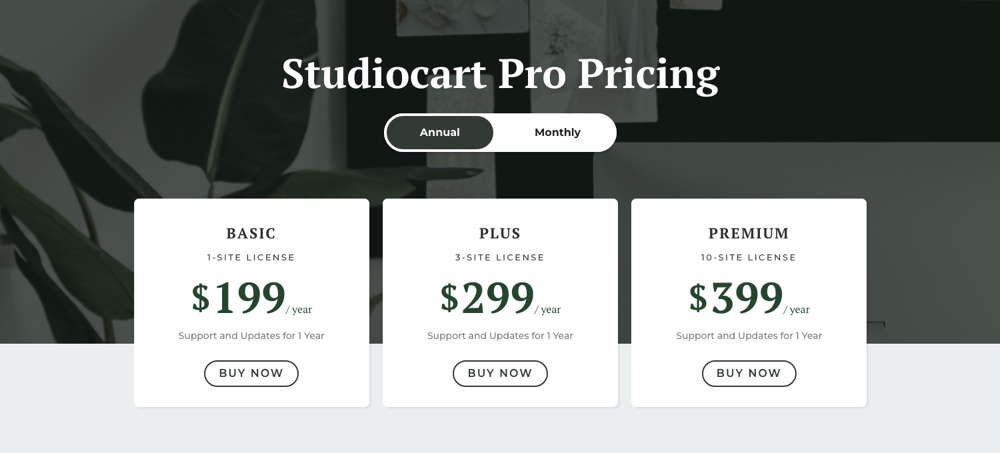 Studiocart Pro 定价