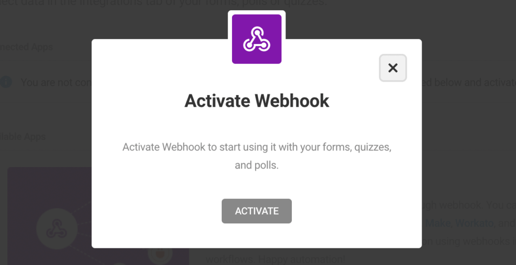 您在哪里激活 webhooks。