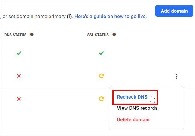 重新检查DNS