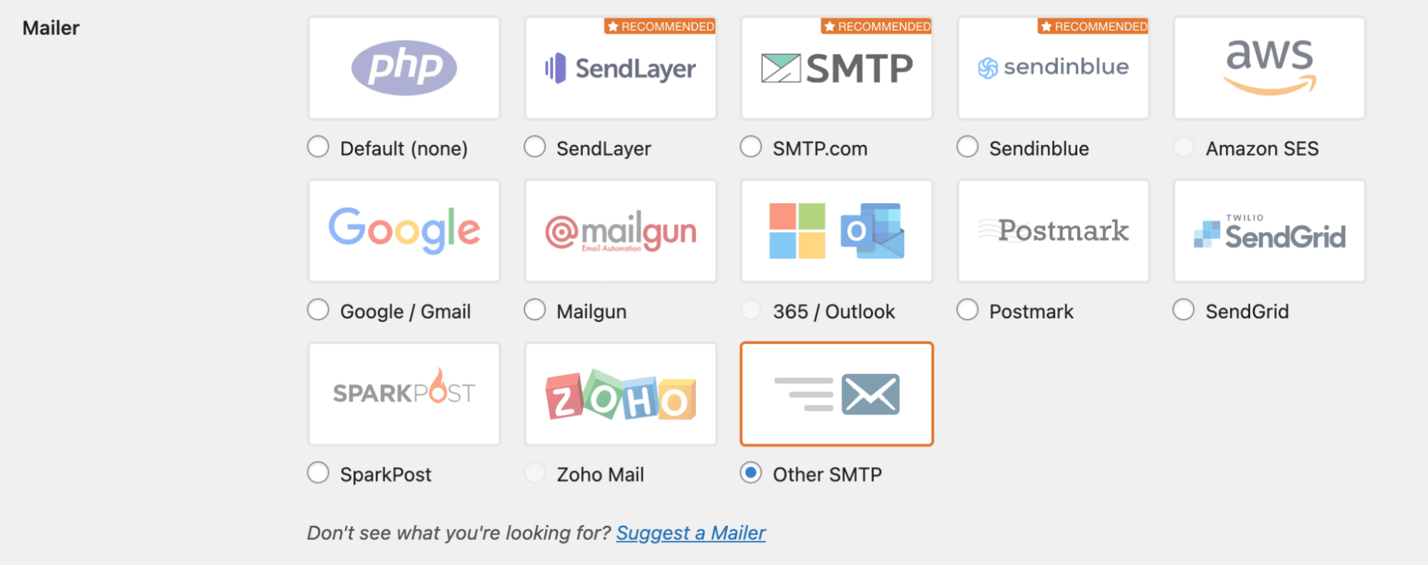 Mailtrap 其他SMTP