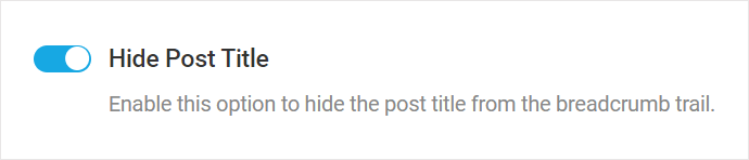 SmartCrawl 面包屑配置设置- 隐藏帖子标题选项。